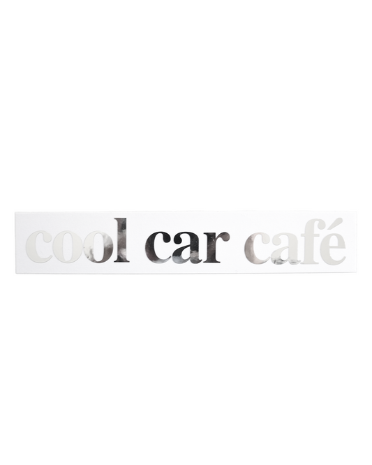 Cool Car Café (Chrome) Transfer Decal 8"x1.25"
