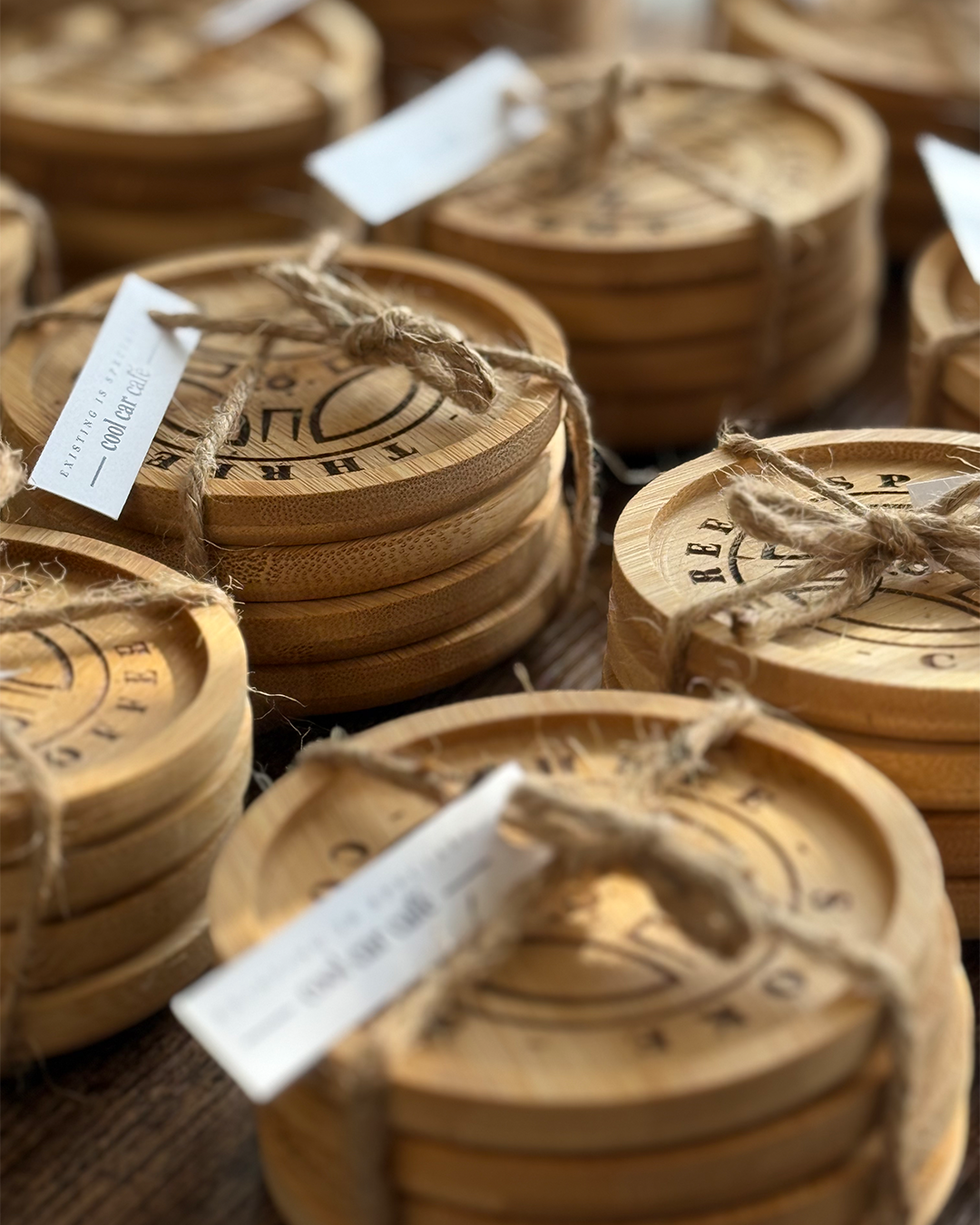 TSC Bamboo Coaster Set (4PCS)