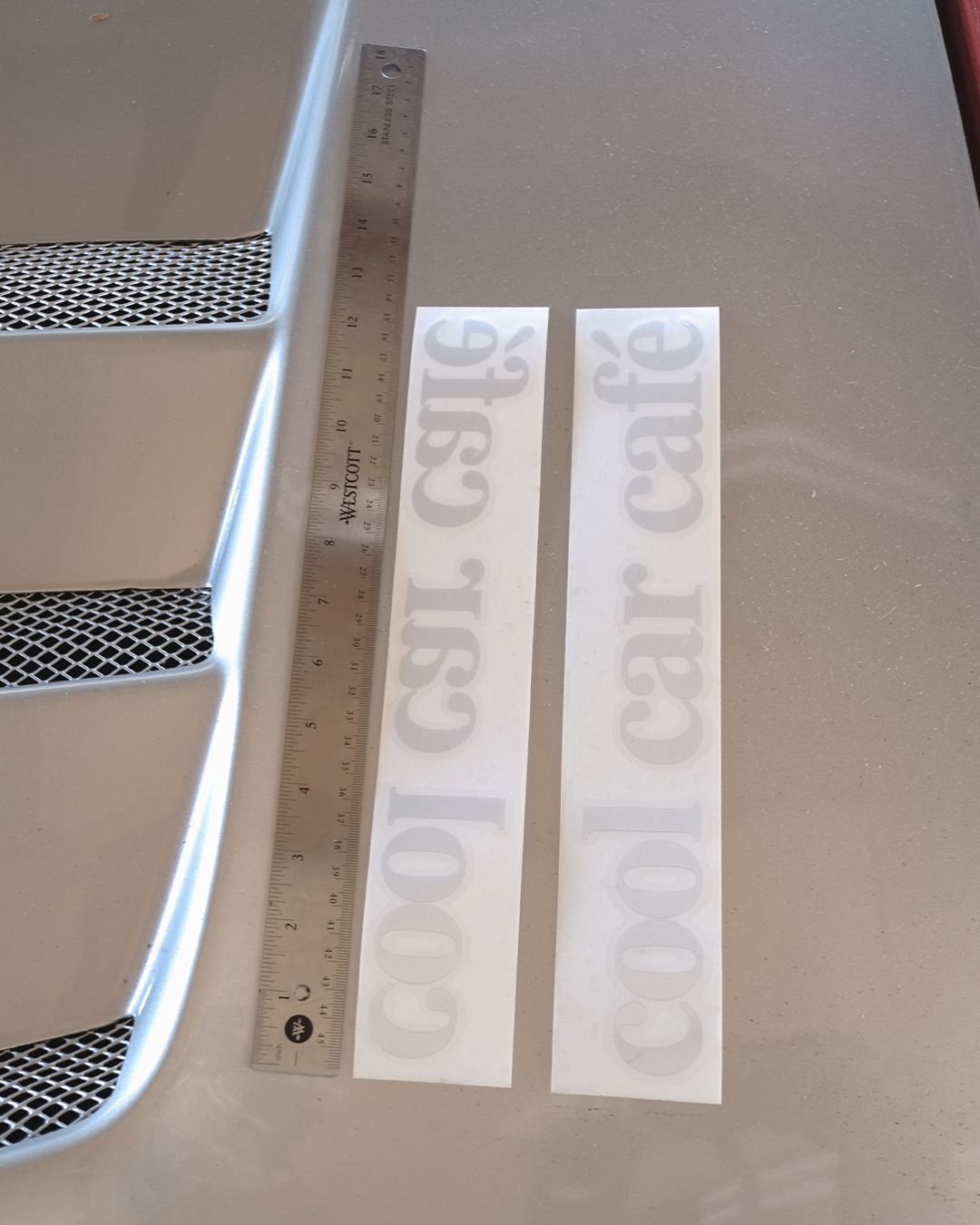 12" Cool Car Cafe (Chrome) Transfer Decal Set